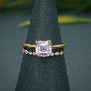 Anillo de Compromiso de Diamante Cultivado en Laboratorio con Corte Asscher, Certificado IGI, VVS, de Alta Gama, con Oro de 14k, Joyería Fina para Mujer, Regalos - Product Image 5