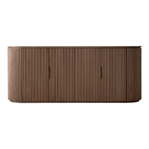 Meuble TV moderne en bois massif écologique avec design cannelé, construction durable pour téléviseurs 65+ pouces, rangement pour salon - Product Image 2