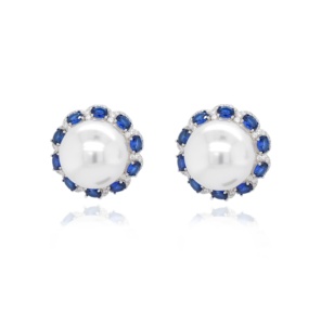 Boucles d'oreilles de luxe Blue Dream avec zircon plaqué rhodium à la mode pour cadeau - Product Image 1