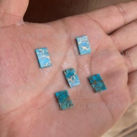 Pierres précieuses rectangulaires plates en turquoise bleue naturelle polie de haute qualité, pour la fabrication de bijoux, coupées à la machine par une technologie de pointe