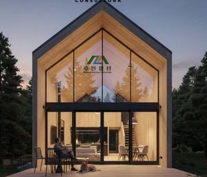 Cabaña <span class=keywords><strong>de</strong></span> <span class=keywords><strong>Madera</strong></span> Prefabricada Rectangular, Ecológica, Duradera, Contemporánea, Impermeable, con Energía Solar, para Hotel - Product Image 1