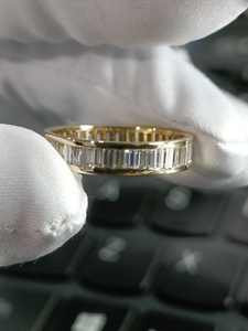 Full Eternity Band 14K Oro sólido Baguette Cut Lab Grown Diamond Proposing Ring Compromiso Wedding Party Gift Her For Partner - Product Image 5