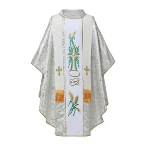 Comprar batas litúrgicas católicas de diseño personalizado OEM ODM bordado religioso Iglesia clero casulla sacerdotal - Product Image 5
