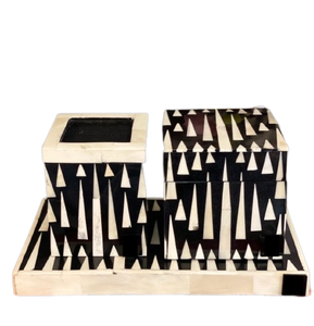 Ensemble cadeau de brûleur d'encens électrique au design arabe pour le ramadan à l'intérieur Brûleur Bakhoor en incrustation d'os et bois parfumé - Product Image 2