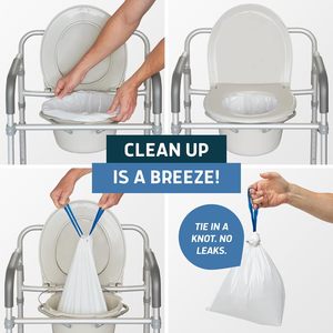 50 pièces de doublures de toilettes inodores et étanches, chaises de toilettes portables pour lit, équipement de sécurité pour la salle de bain - Product Image 6