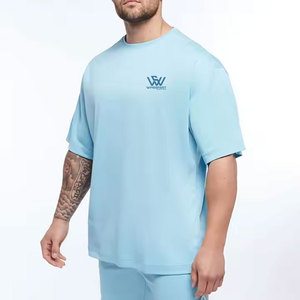 เสื้อยืดโอเวอร์ไซส์ผ้าฝ้าย100% พิมพ์ลายทรงหลวมสำหรับผู้ชายเสื้อยืดโอเวอร์ไซส์ระบายอากาศได้ใส่สบาย - Product Image 1