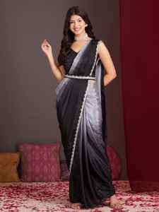 <b>Hot</b> Selling Chinnon With Ombre Work <b>Saree</b> Woman Fashion Wholesale Factory Manufacturer At Wholesale Rate - Product Image 6
