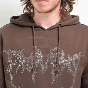 Service OEM, best-sellers, design haut de gamme, sweats à capuche pour hommes avec strass, basiques, légers et confortables - Product Image 3