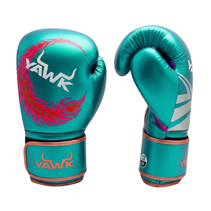 Gants de boxe en cuir de vache personnalisés, évacuation de l'humidité, fermeture au poignet, fermeture à lacets, tailles 10oz-16oz - Équipement de boxe - Product Image 1
