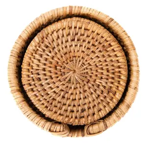 ถาดรองแก้วหวายสานสำหรับตกแต่งโต๊ะรับประทานอาหารถาดรองแก้วแบบชนบททำด้วยมือจากเวียดนาม - Product Image 2