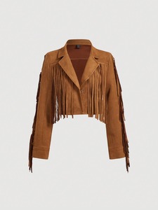 Chaqueta de cuero con cremallera de diseño de demanda de clientes de artículo fresco Productos de alta demanda Chaqueta de cuero genuino Vintage para mujer - Product Image 5