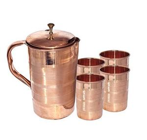 Elegante jarra de cobre martillado con acabado de espejo, perfecta para cenar, bodas, hoteles y restaurantes, artículos para bebidas duraderos y elegantes - Product Image 6