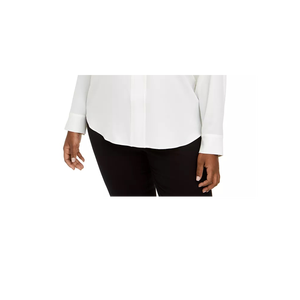 Camicetta da Donna Calvin Klein con Scollo a V, Ricamo in Pizzo, Taglia 3X, in Chiffon e Seta Lavorata a Maglia, Top Semplice ed Elegante per Ufficio e Lavoro - Product Image 3