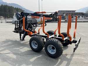 Remolque para Troncos Forestales con Grúa Hidráulica para Tractor y Uso con Garra para ATV, Alta Productividad, Garantía de 4 Años, Capacidad de 3200 kg - Product Image 1
