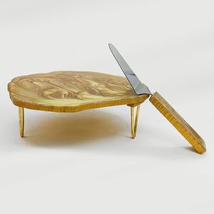 Présentoir à desserts artisanal en résine époxy naturelle Amira Luxe, résistant au four et au lave-vaisselle, pour les célébrations de l'Aïd, les mariages et la maison moderne - Product Image 1