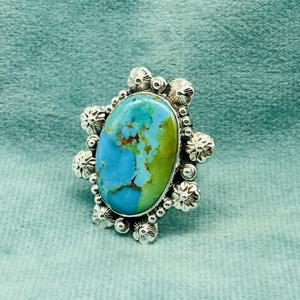 925 Sterling Silver Tibetan <b>Turquoise</b> <b>Ring</b> Handmade Boho Designer Fashion Western <b>Ring</b> for Wedding or Party - Product Image 4