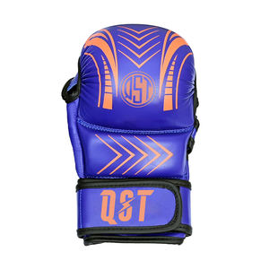 Gants de combat professionnels MMA en cuir véritable évacuation de l'humidité crochet boucle fermeture gants de boxe personnalisables Arts martiaux - Product Image 5