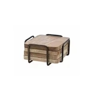 Wholesale Handmade Square Brown Wooden <b>Coasters</b> Latest Design <b>Coaster</b> <b>Set</b> of 4 Table Decor Centerpiece - Product Image 1