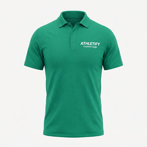 Camisa Polo de color sólido de talla grande para hombre de primera calidad, ajuste cómodo de algodón para ropa informal e inteligente, ideal para golf y gimnasio - Product Image 1