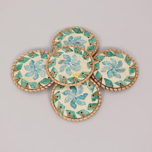 Plaque de dessous de verre en rotin nacre et banquets Accessoires de maison en gros Artisanat du Vietnam - Product Image 3