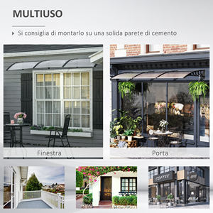 Outsunny Toldo Moderno en Policarbonato, Aluminio y PP para Balcones, Ventanas y Puertas, 303x96x27 cm, Negro y Transparente - Product Image 6