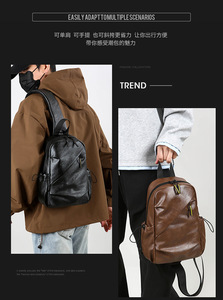Bolso Bandolera para Hombre, Estilo Piel, Mochila de Pecho, Casual, para Viajes, Trabajo, Uso Diario y Actividades al Aire Libre - Product Image 6