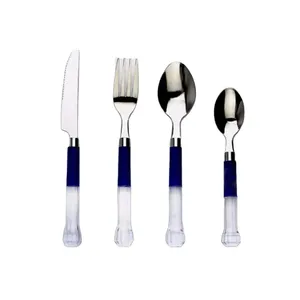 GOODT ชุดมีดตัดเนยส้อมเค้กช้อนกาแฟชาพร้อมด้ามจับอะคริลิคสแตนเลสสำหรับโรงแรม - Product Image 1