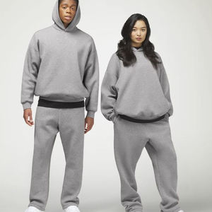 360g polar al por mayor en blanco liso logotipo personalizado ropa deportiva gimnasio desgaste chándal 3D Puff impresión hombro caído chándal - Product Image 3