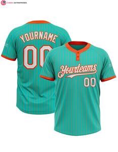 Camisetas de Softbol al Por Mayor, OEM, Transpirables, 100% Poliéster, con Rayas, Dos Botones, Nombre, Número y Logotipo Personalizados, para Hombre y Mujer - Product Image 3