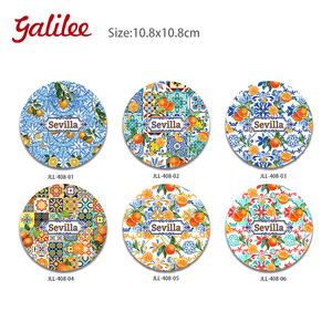 Posavasos de cerámica de <span class=keywords><strong>Sevilla</strong></span> Esteras aislantes de cerámica redondas Diseños de frutas Utensilios de cocina Proveedores de adornos - Product Image 1