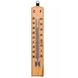 Wood Wall Hang Thermometer Indoor Outdoor Logger Meter Garden