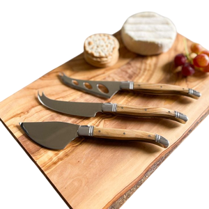 Cubiertos Accesorios para queso Kit de rebanador de queso 4 piezas Juego de cuchillos para queso con mango de madera de nogal de acero inoxidable - Product Image 4