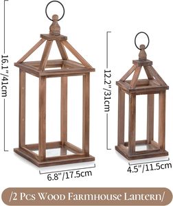 Antique Design <b>Vintage</b> Wooden <b>Lantern</b> for Festive Christmas Lighting Garden Patio Home Decor and Party Ambiance Joys - Product Image 6