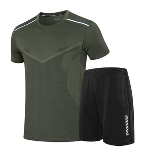 Chándales para hombre transpirable de nailon sólido ecológico informal playa Atlético verano Sportsuit trajes Top camisa pantalones cortos conjuntos - Product Image 4