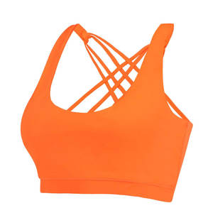 Soutien-gorge de sport sexy à col en V profond, résistant aux chocs, pour filles, vêtements de fitness, haut de soutien-gorge, logo personnalisé, vêtements pour femmes - Product Image 1