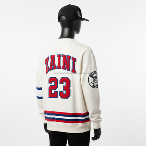 Premium 330 GSM Sudadera de lana Mezcla de algodón pesado Cuello redondo cálido con logotipo personalizado bordado Sudaderas básicas - Product Image 4