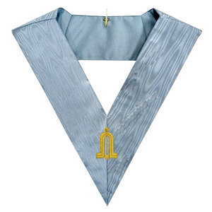 Collar cosido de Regalia masónica 2025 de insignia de cuero bordado de secretaria moderna francesa - Product Image 4