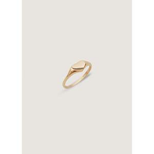 Anillo de sello con corazón chapado en oro de 18 quilates y oro rosa, estilo casual y moderno con engaste invisible, regalo perfecto. - Product Image 4
