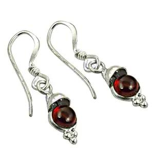 Boucles d'oreilles pendantes en argent 925 avec grenat pour femmes, plaqué or rose, or platine, pierre principale pour mariage, fête, pierre précieuse, cadeau parfait - Product Image 1