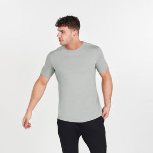 T-shirt en vrac 100% coton peigné multicolore personnalisé de haute qualité pour Fitness, Sport, ourlet incurvé - Product Image 1