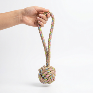 Rainbow Joy Eco-Friendly Hemp <b>Rope</b> Tug Toys Classic Wooden Fashionable Durable Cotton Balls for Cats Birds Available Small Large - Product Image 6