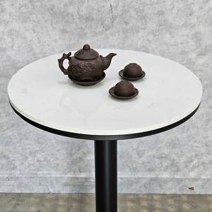 Modern Farmhouse 60cm Coffee Table Durable Iron Legs Stone Top Black CFD68217 Living Room Furniture Set - Product Image 4