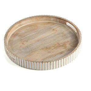 Design fabuleux décoration de la maison plateau de vaisselle plateau de forme ronde en bois de qualité de luxe pour accessoires de cuisine - Product Image 4