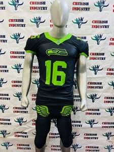 Equipo de diseño de sarga, uniforme de sublimación de fútbol americano, camisetas sublimadas personalizadas de poliéster spandex - Product Image 3