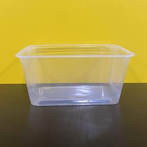 Logotipo de impresión personalizado Plástico desechable 1000ml PP Rectangular Sacar contenedor de alimentos Congelador Contenedor de alimentos seguro con tapas - Product Image 1