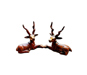 Estatua de ciervo de animales salvajes, escultura rústica de cabaña para decoración de cabina, diseño Art Deco, figuritas de animales del bosque, ilustraciones coleccionables - Product Image 1