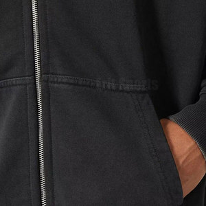Cotton Blended Zipper Hoodies For Men Loose Fit Winter Fashion Wear Custom Design Solid Color Men Zipper Hoodies - Product Image 4