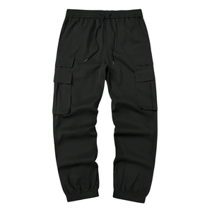 Mens Black Cargo Jogger Pants Elastic Waist Drawstring Multi Pocket Casual Outdoor <b>Canvas</b> Quick Dry Breathable Eco-Friendly - Product Image 6
