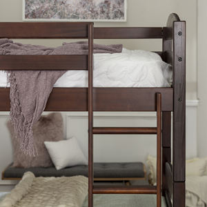 Lit superposé triple en bois massif pour enfant avec marches design minimaliste meubles en bois massif - Product Image 4