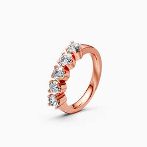 Bague statement ronde artisanale Symphony Radiant Circle avec diamant de laboratoire de 1,5 carat en or jaune, blanc et rose 9 carats - Product Image 1